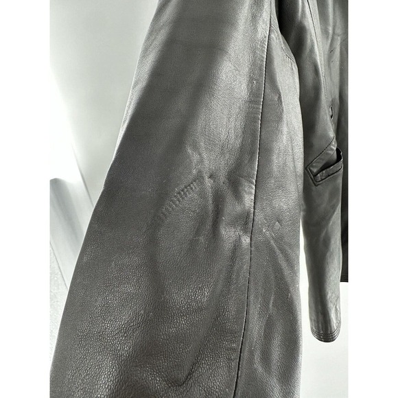 Kenneth Cole Leather Jacket Women’s Size Large Blazer Notched Moto Brown Button‍ - Picture 2 of 11